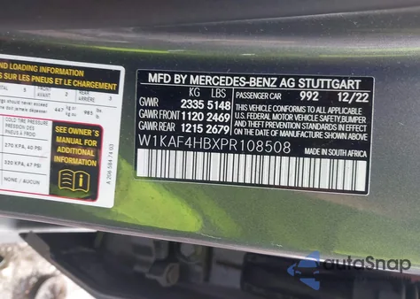 2023 Mercedes-Benz C 300 4Matic from USA, damaged, VIN W1KAF4HBXPR108508